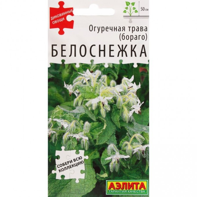 Семена Огуречная трава "Белоснежка", ц/п, 0,3 г (3 шт) 7643742-3P